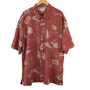 Columbia Sportswear 100% Cotton Short Sleeve Button Golf Beach Shirt Size XXL